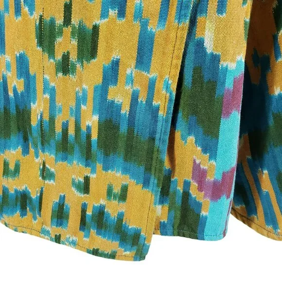 COPY - Ulla Johnson Navi Byzantine Midi Wrap Skirt Blue Yellow Green Fall Ikat … - Picture 10 of 14